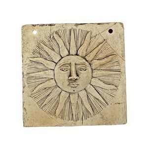 VTG 1990s Empire Art Sun Face Relief Plaque Stone Resin Celestial Wall Hanging